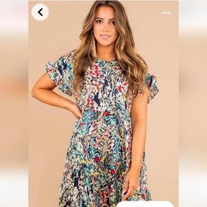 Floral Navy Blue Babydoll Dress